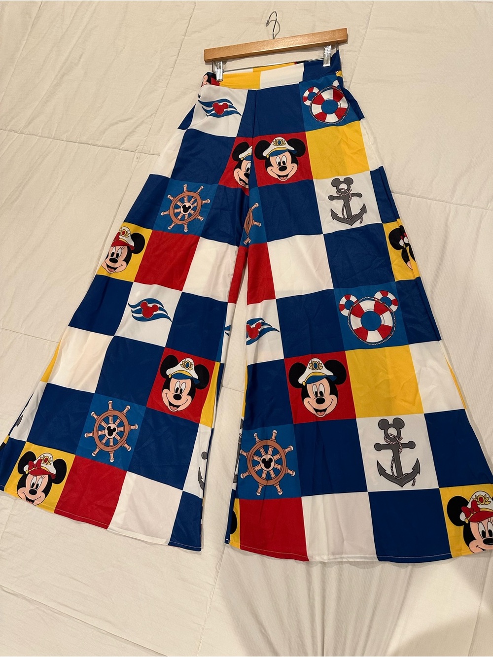 Wild Rich Kids Nautical Mickey Print Wide Leg Pants - Blue, Red, Yellow, White